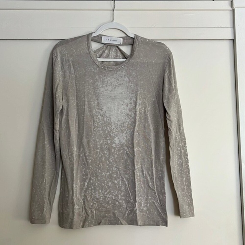 IRO Jeans LISAL Distressed Acid Splotch Long Sleeve Top Size: Small (S)